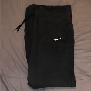 Navy blue Nike wide leg fleece sweat pants
